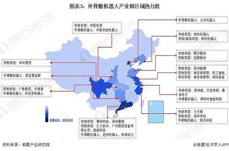 KAIYUN【干货】2023年中国外骨骼机器人行业产业链现状及市场竞争格局分析 企业主要分布在华东沿海地区(图3)